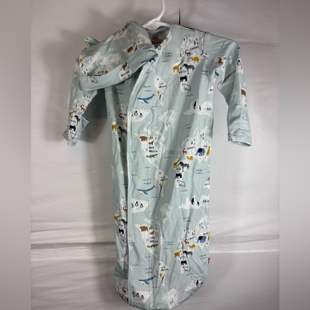 Magnetic Me Newborn Around the World Bamboo Gown With Hat